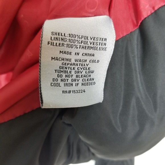 Rainforest Women Thermoluxe Filled Puffer Winter Jacket Hooded Zip Black L - Picture 4 of 5